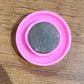 Pink Board Magnets Circular Plastic Buttons (1 Pc)