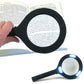 Magnifying glass featuring LED lights and rubberized grip.