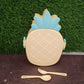 Kids Lunch Box Cute Pineapple Shaped Bento Box with Fork Spoon  Office Lunch Box (1 Pc )