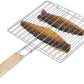 Square roaster for papad with wooden handle for grilling