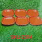 Set of 6 square microwave-safe quarter plates, sturdy and easy to use.