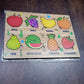 Wooden Fruits Puzzle Learning Educational Board (1 Set / 28×20 Cm)
