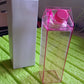 Plastic Milk Carton Colorful Clear Water Bottle, 17 Oz Portable Milk Box