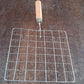 Stainless Steel Square Papad jali, Barbecue Grill Rack with Wooden Handle (1 Pc)