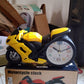 Retro Motorcycle Alarm Clock – Novelty Bike Engine Style Desk Clock