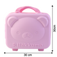 3-Digit Number Lock Kids Bear-Shaped Hard Shell Storage Carry Case with Handle