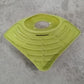 Corner sink strainer basket, triangular drain shelf for kitchen organization.
