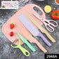 Colorful Chef Knife Set for Cutting (6 Pc, Non-Stick Steel)