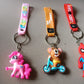 Cute Cartoon Silicone 3D Key Chain with Metal Hook & Strap (Pack of 1)