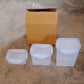Plastic storage jars with secure locking lids, set of 3.