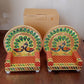 Meenakari Work Laddu Gopal Singhasan  / Sihasan for Pooja Mandir Wooden Krishna Ladoo Bal Gopal Sofa Asan, Home Decorative Premium Look Decorative Singhasan Suitable For Home, Office, Restaurant (2 Pc Set)