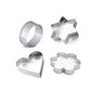 Stainless Steel Cookie Cutter Set – Heart, Star & Flower Shapes (4 Pcs)