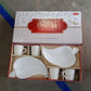 Unibic Ceramic Tea Cups With Plastic Leaf Shape tray / Platter (6 Pcs Set)