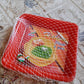 Square Plastic Halwa Dinner Plate Snacks Tray Set for Home Office 3 Pcs