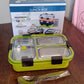 3 Compartment Transparent Stainless Steel Lunch Box for Kids, Tiffin Box, Lunch Box, Lunch Box for Kids, Insulated Lunch Box, Lunch Box for Office Women and Men, Stainless Steel Tiffin Box for Boys, Girls, School Office (Multi Color)
